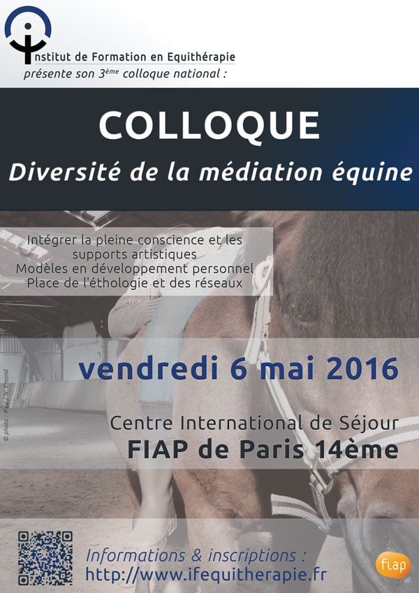 Affiche du colloque 2016 : Diversité de la médiation équine