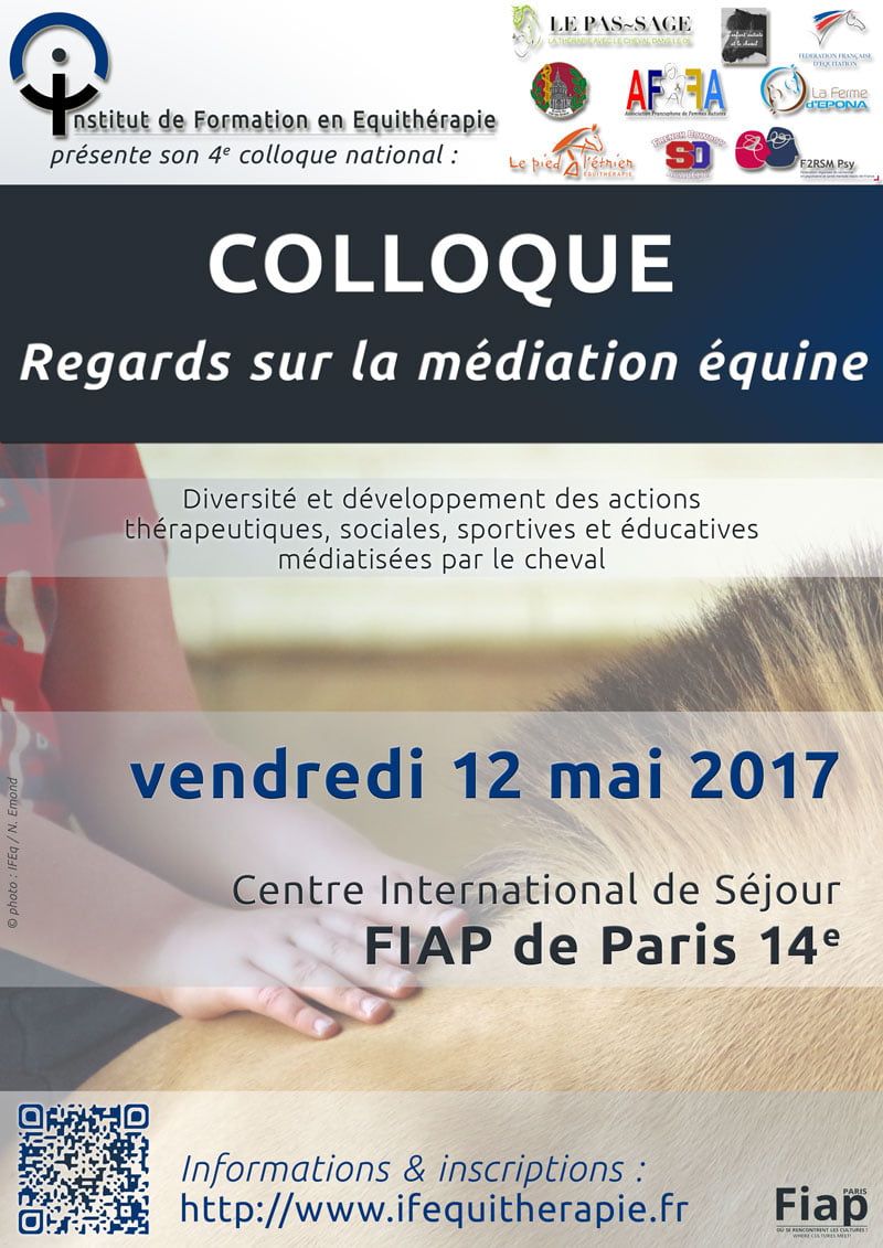 Affiche du colloque 2017 : Regards sur la médiation équine